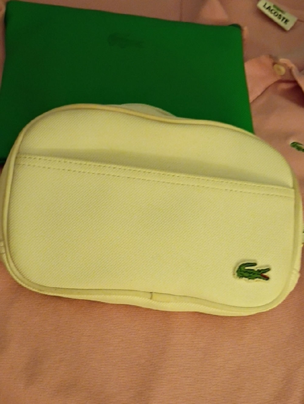 Lacoste White Pique Crossbody Pouch - Picture 7 of 11